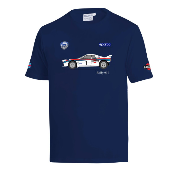 Tricou Lancia 037 Rally Martini Racing - Albastru Închis
